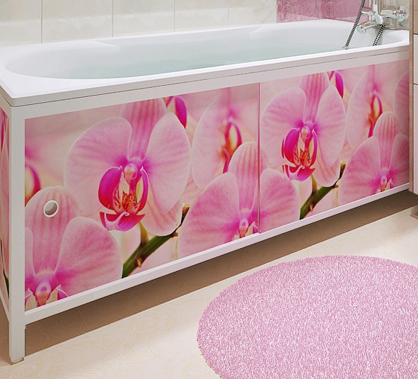 Экран под ванну с орхидеями